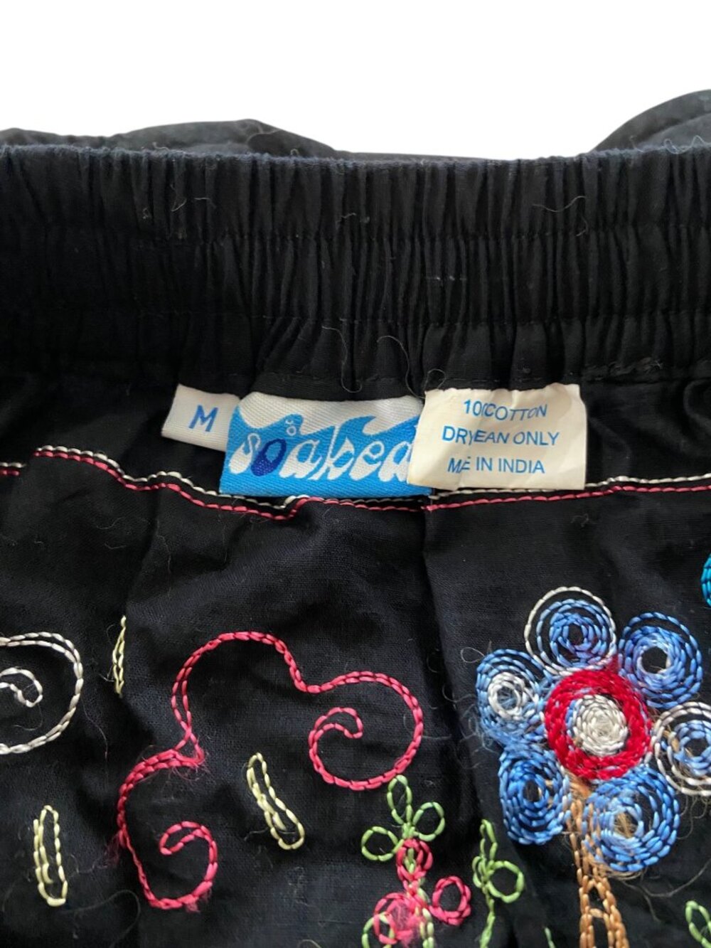 Soaked Embroidered Maxi Skirt Black Size M Witchy Boho Hippie Festival Coastal - Picture 3 of 11